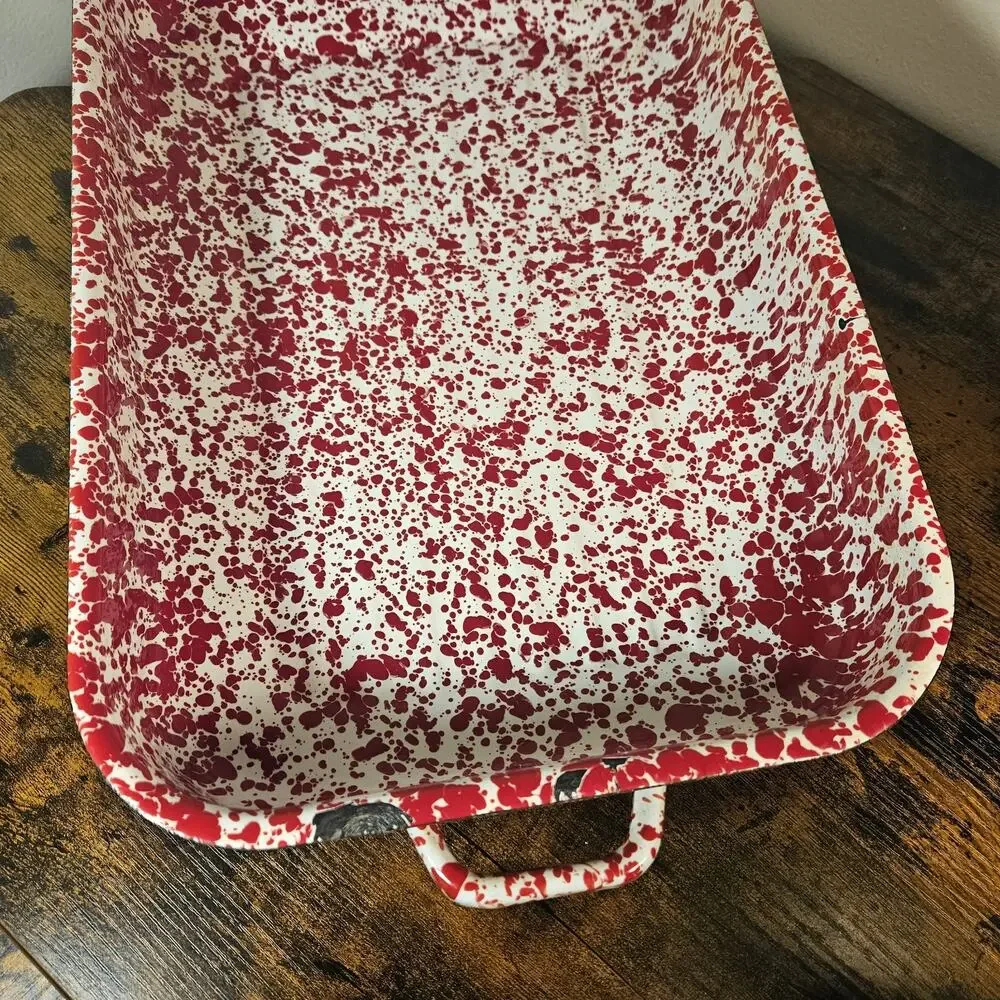 Crow Canyon Home Enamelware Red Splatter 15